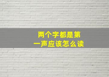 两个字都是第一声应该怎么读