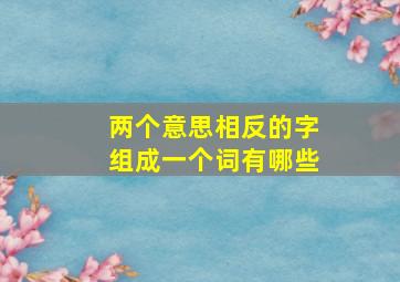 两个意思相反的字组成一个词有哪些