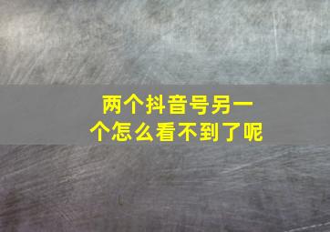 两个抖音号另一个怎么看不到了呢