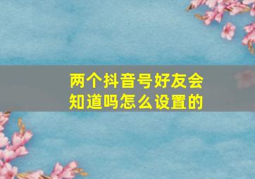 两个抖音号好友会知道吗怎么设置的