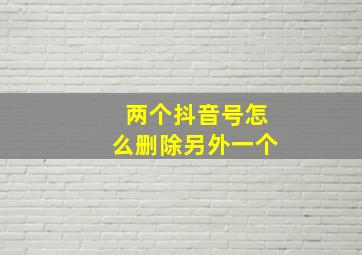 两个抖音号怎么删除另外一个