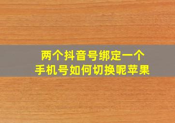 两个抖音号绑定一个手机号如何切换呢苹果