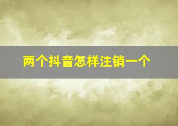 两个抖音怎样注销一个