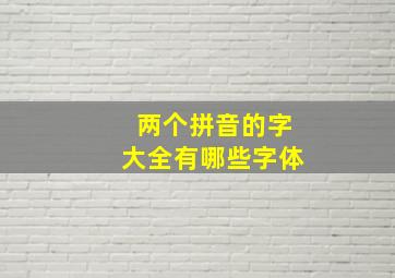 两个拼音的字大全有哪些字体