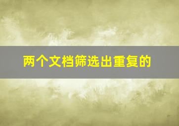 两个文档筛选出重复的