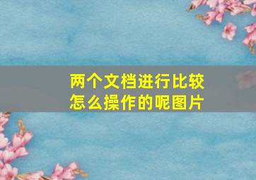 两个文档进行比较怎么操作的呢图片