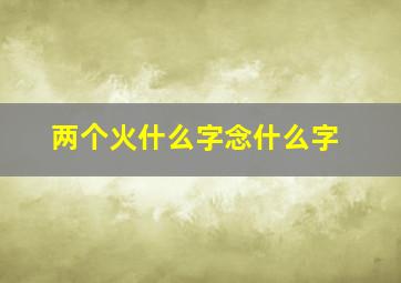 两个火什么字念什么字