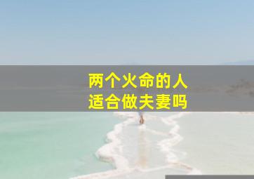 两个火命的人适合做夫妻吗