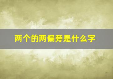 两个的两偏旁是什么字