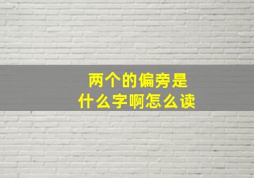 两个的偏旁是什么字啊怎么读