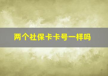 两个社保卡卡号一样吗