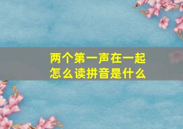 两个第一声在一起怎么读拼音是什么