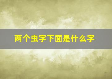 两个虫字下面是什么字