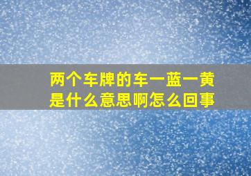 两个车牌的车一蓝一黄是什么意思啊怎么回事