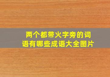 两个都带火字旁的词语有哪些成语大全图片