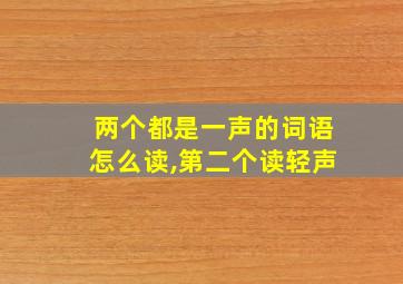 两个都是一声的词语怎么读,第二个读轻声