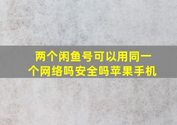 两个闲鱼号可以用同一个网络吗安全吗苹果手机