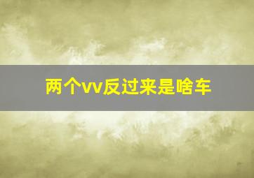 两个vv反过来是啥车