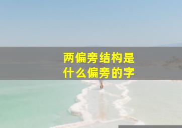 两偏旁结构是什么偏旁的字