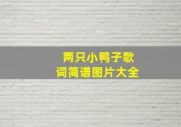 两只小鸭子歌词简谱图片大全