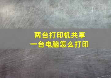 两台打印机共享一台电脑怎么打印