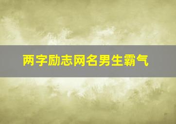 两字励志网名男生霸气