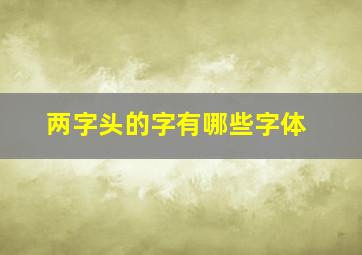 两字头的字有哪些字体