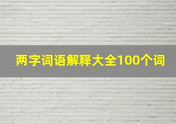 两字词语解释大全100个词