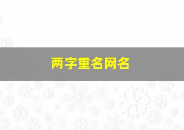 两字重名网名