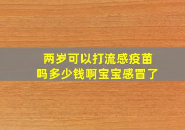 两岁可以打流感疫苗吗多少钱啊宝宝感冒了