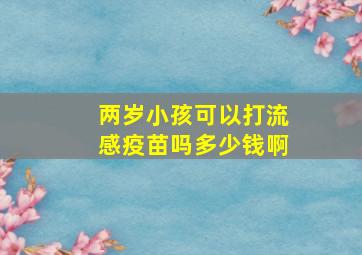 两岁小孩可以打流感疫苗吗多少钱啊