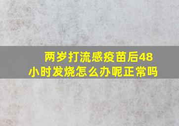 两岁打流感疫苗后48小时发烧怎么办呢正常吗