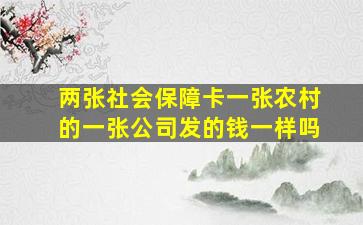 两张社会保障卡一张农村的一张公司发的钱一样吗