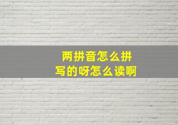 两拼音怎么拼写的呀怎么读啊