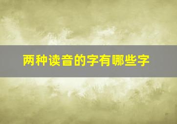 两种读音的字有哪些字