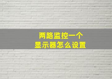 两路监控一个显示器怎么设置