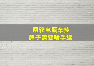 两轮电瓶车挂牌子需要啥手续