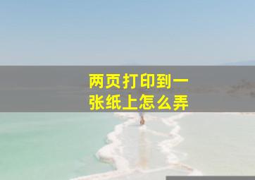 两页打印到一张纸上怎么弄