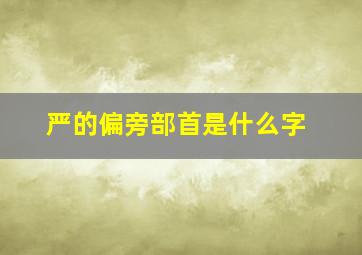 严的偏旁部首是什么字