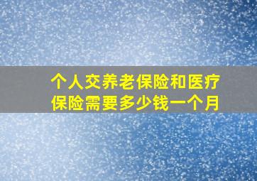 个人交养老保险和医疗保险需要多少钱一个月