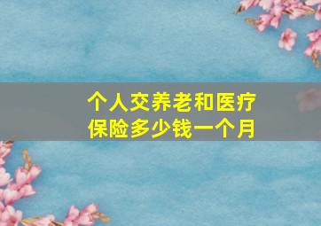 个人交养老和医疗保险多少钱一个月