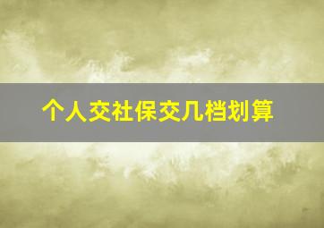 个人交社保交几档划算