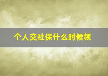 个人交社保什么时候领