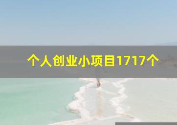 个人创业小项目1717个