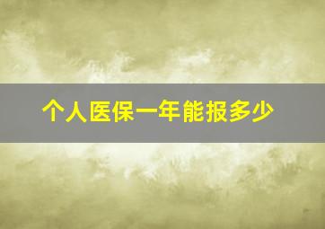 个人医保一年能报多少