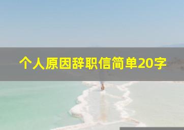 个人原因辞职信简单20字