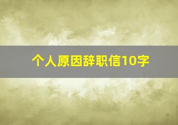 个人原因辞职信10字