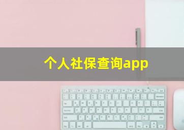 个人社保查询app