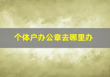 个体户办公章去哪里办