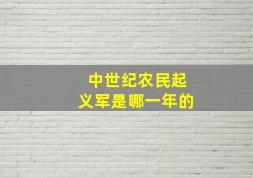 中世纪农民起义军是哪一年的